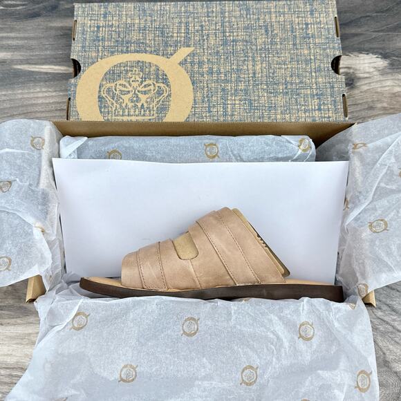 NIB Born Henna 8M Comfort Leather Slide Sandals Natural - Picture 11 of 13